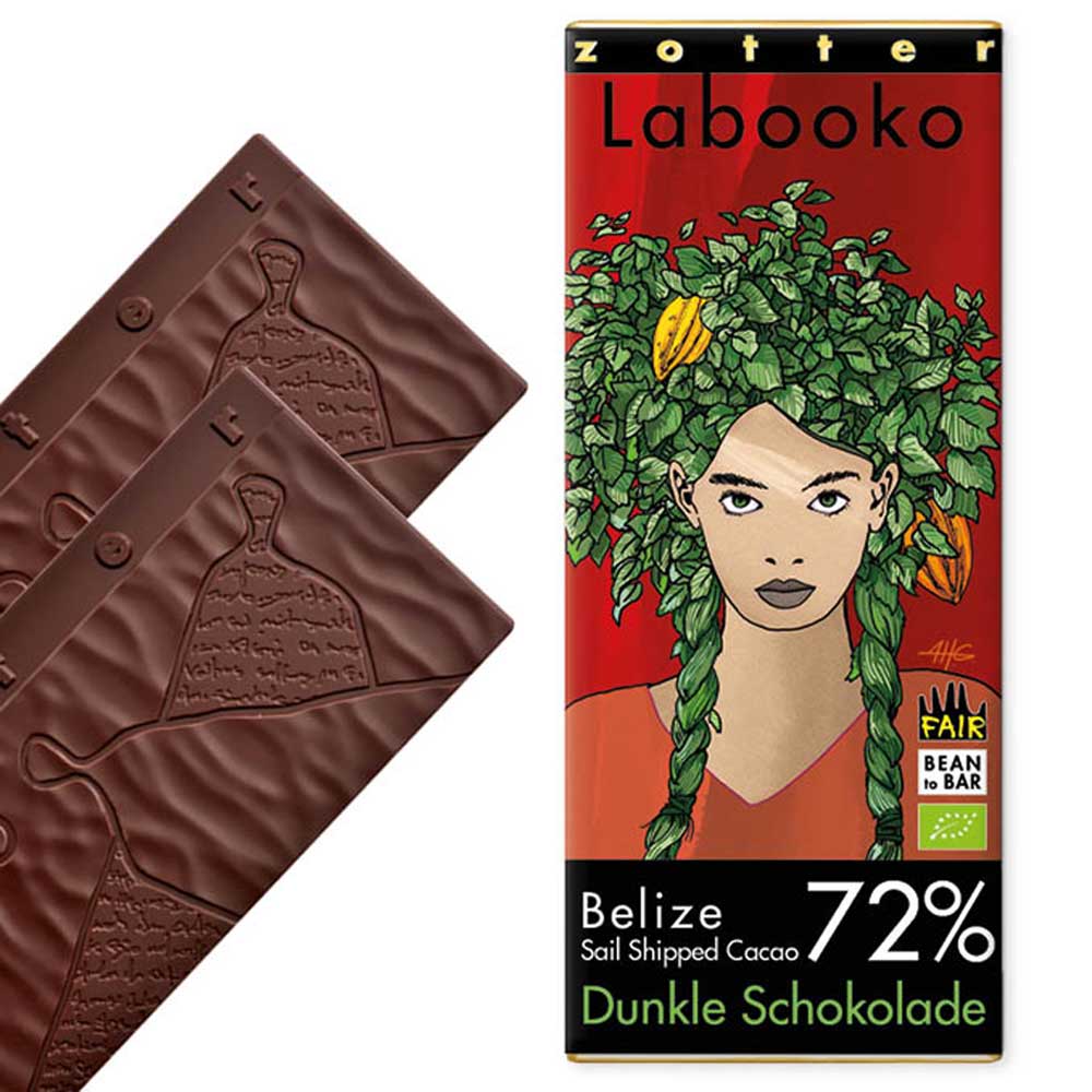 Zotter čokoláda Labooko - Belize 72% "Plachetnicí přepraveno" 70g