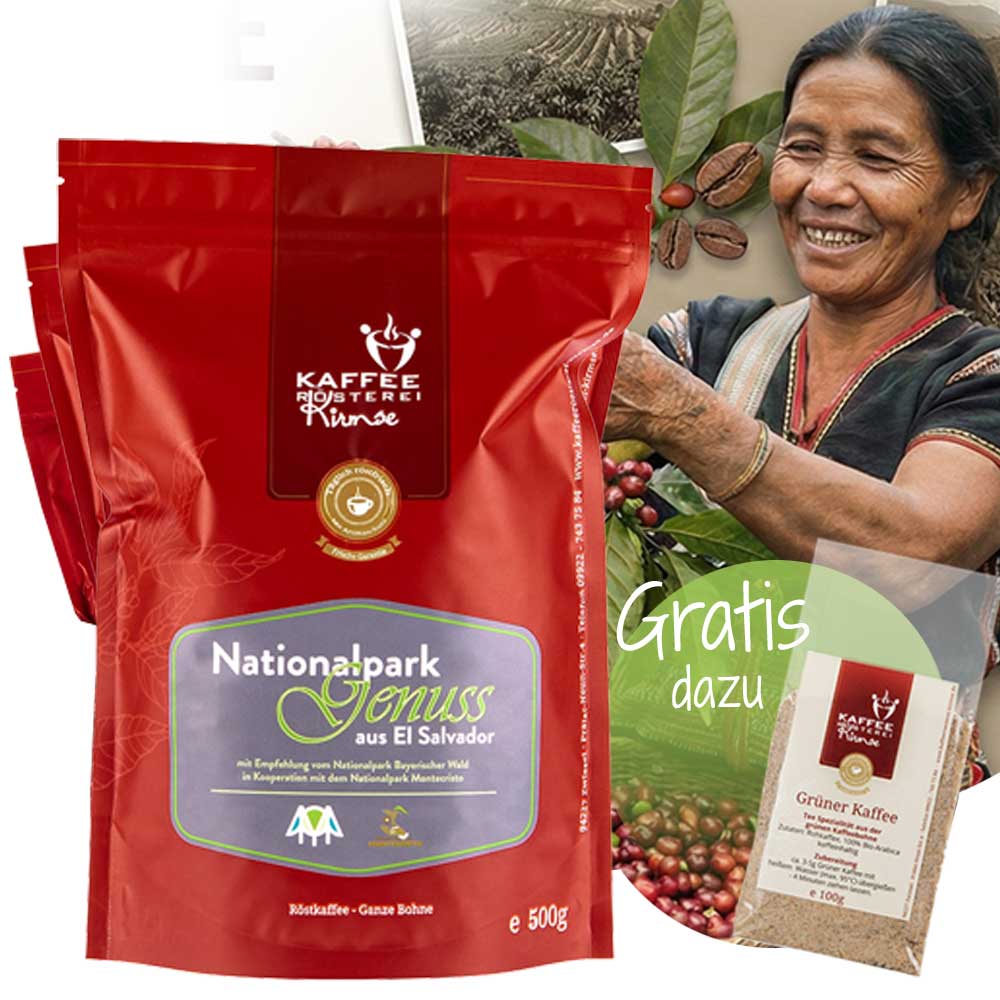 5 x 500g Nationalparkgenuss + Gratis Grüner Kaffee