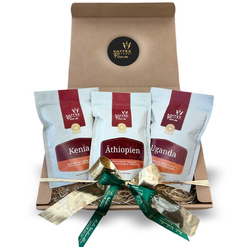 Kaffee Geschenke Set im Naturkarton - Afrika – 3 x 250g