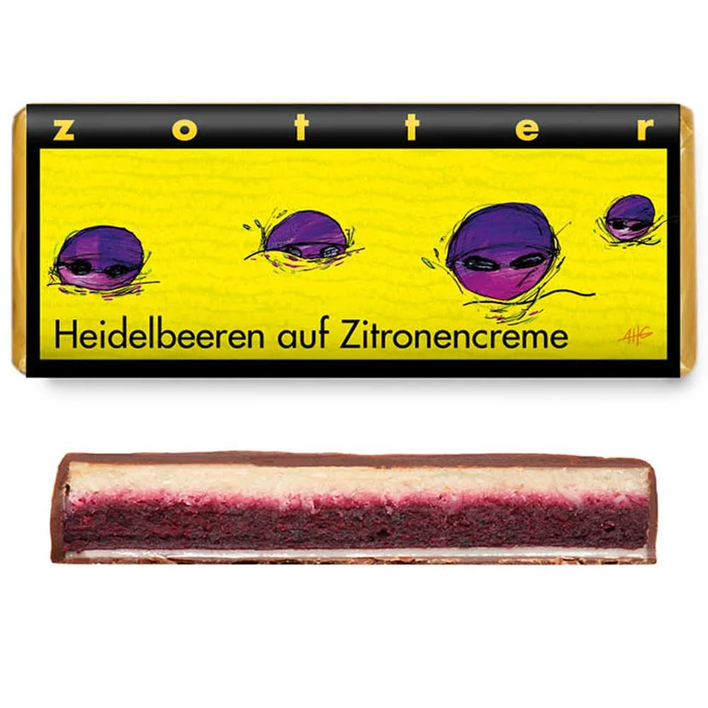 Zotter Blueberries on Lemon Cream