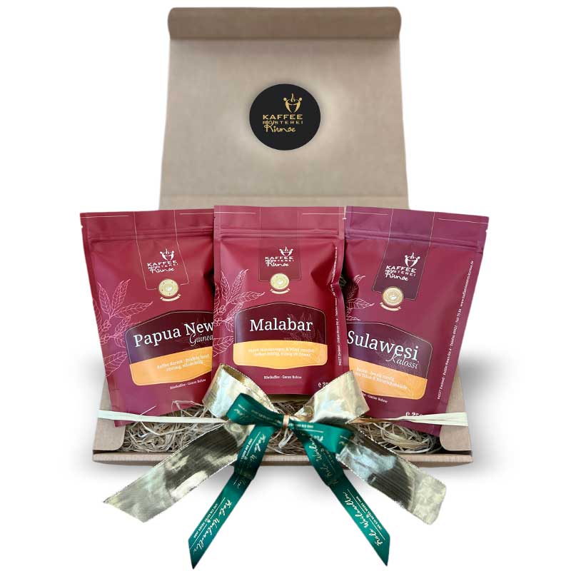 Kaffee Geschenke Set im Naturkarton - Asien – 3 x 250g
