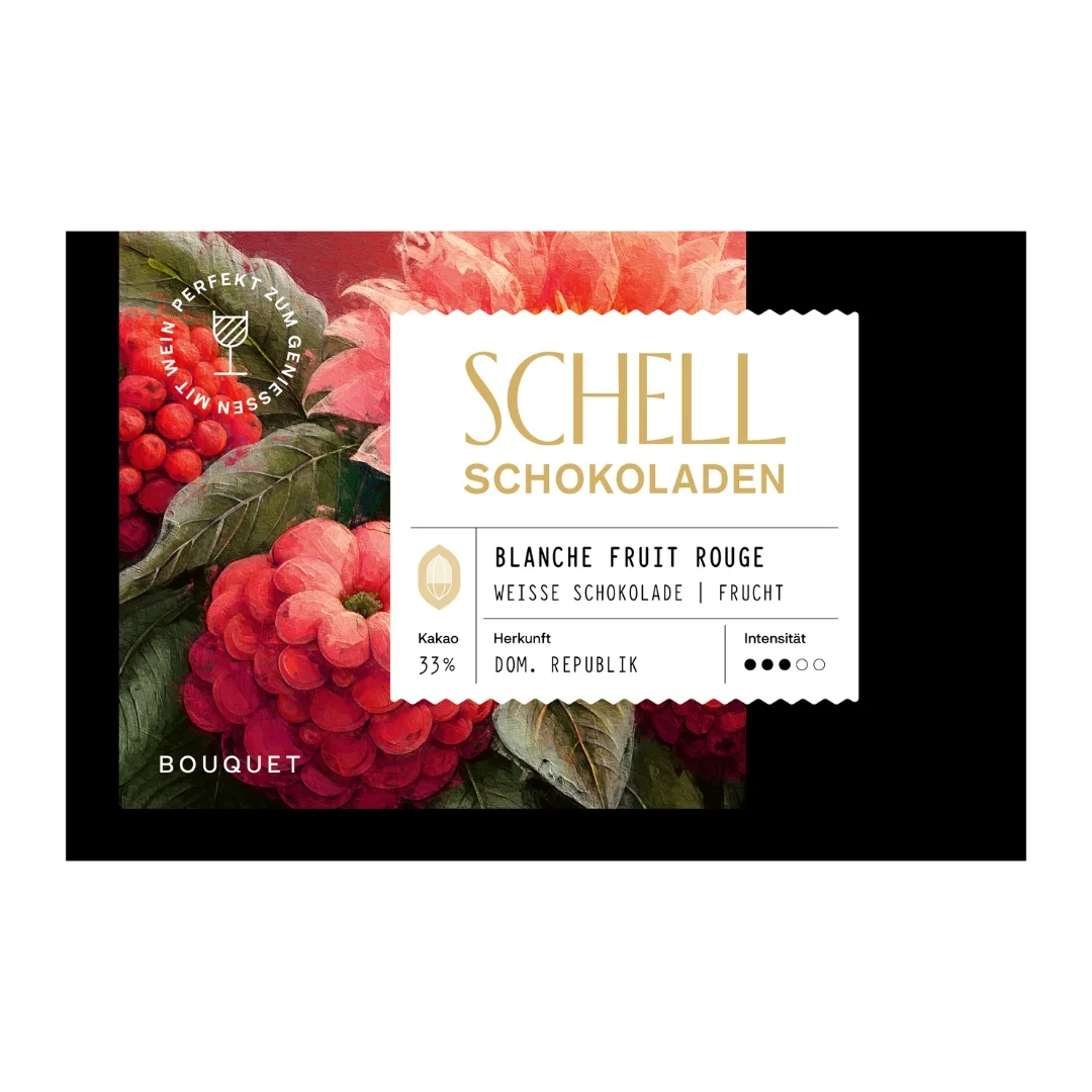 Schell-Bílá čokoláda-Blanche Fruit Rouge 33%, 50g