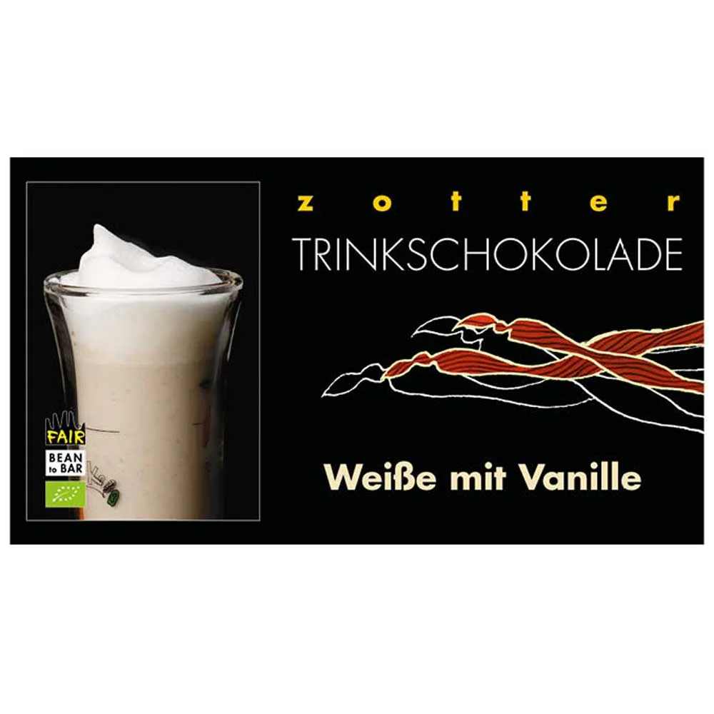 Zotter Horká čokoláda - Bílá s vanilkou 110g