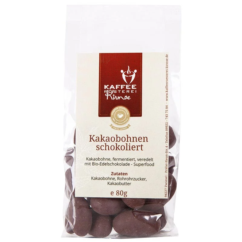 Kakaové boby potažené čokoládou, 80g
