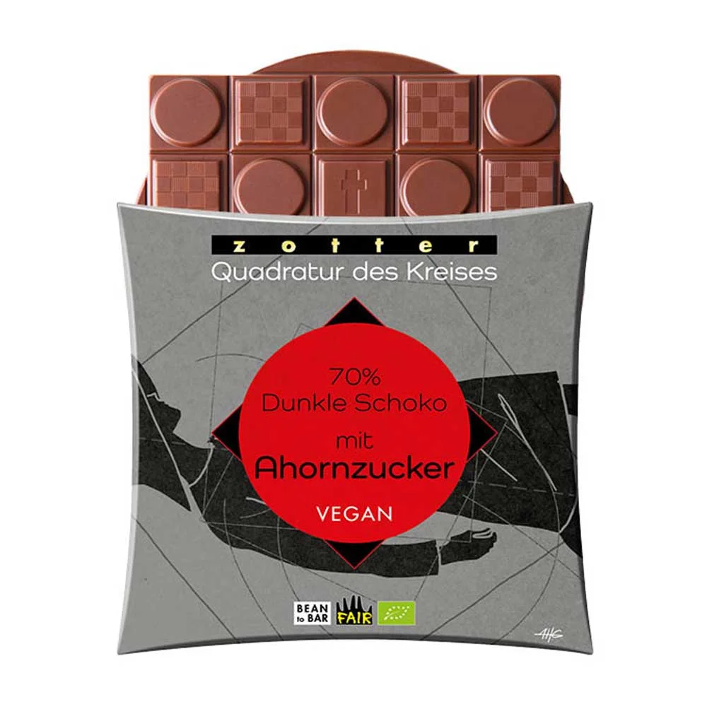 Quadratur des Kreises - 70% Dunkle Schoko mit Ahornzucker