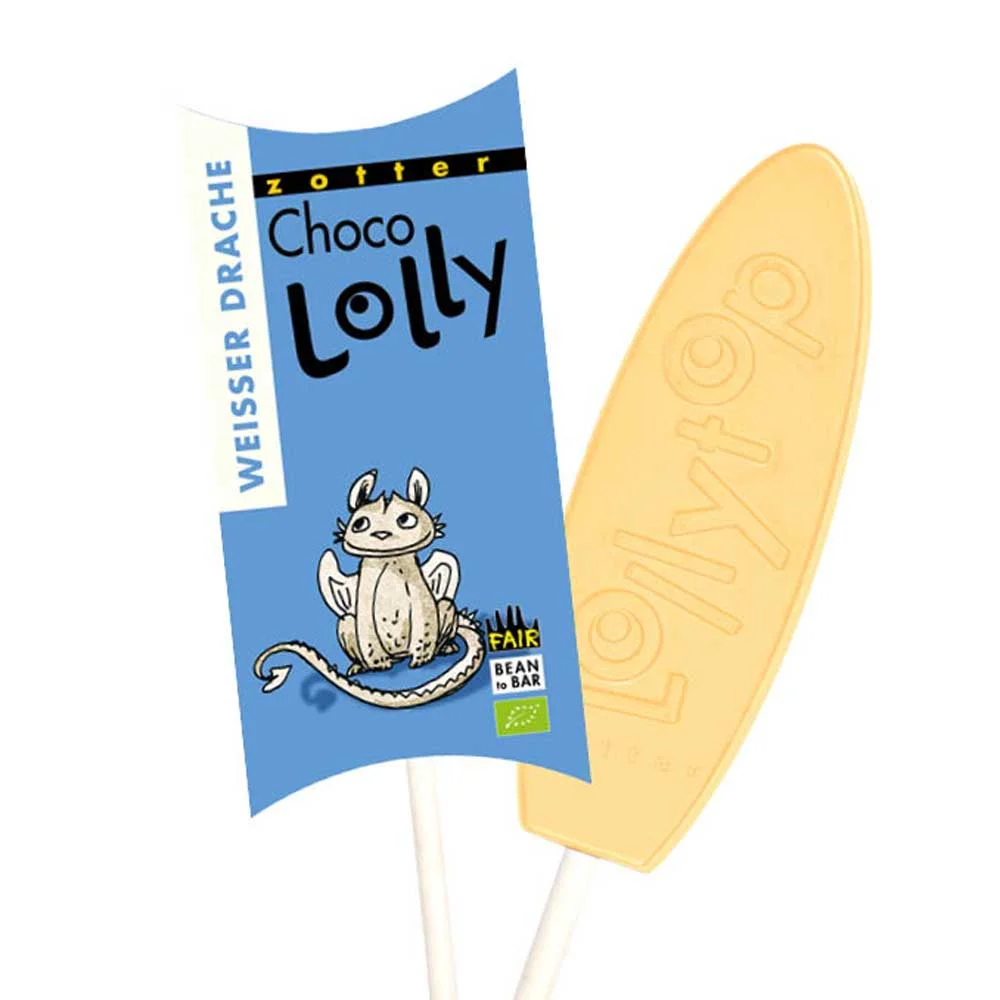 Zotter čokoláda Lollytop - Bílý drak
