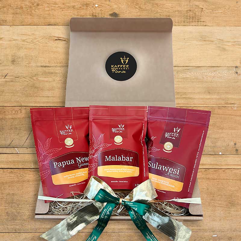 Kaffee Geschenke Set im Naturkarton - Asien – 3 x 250g