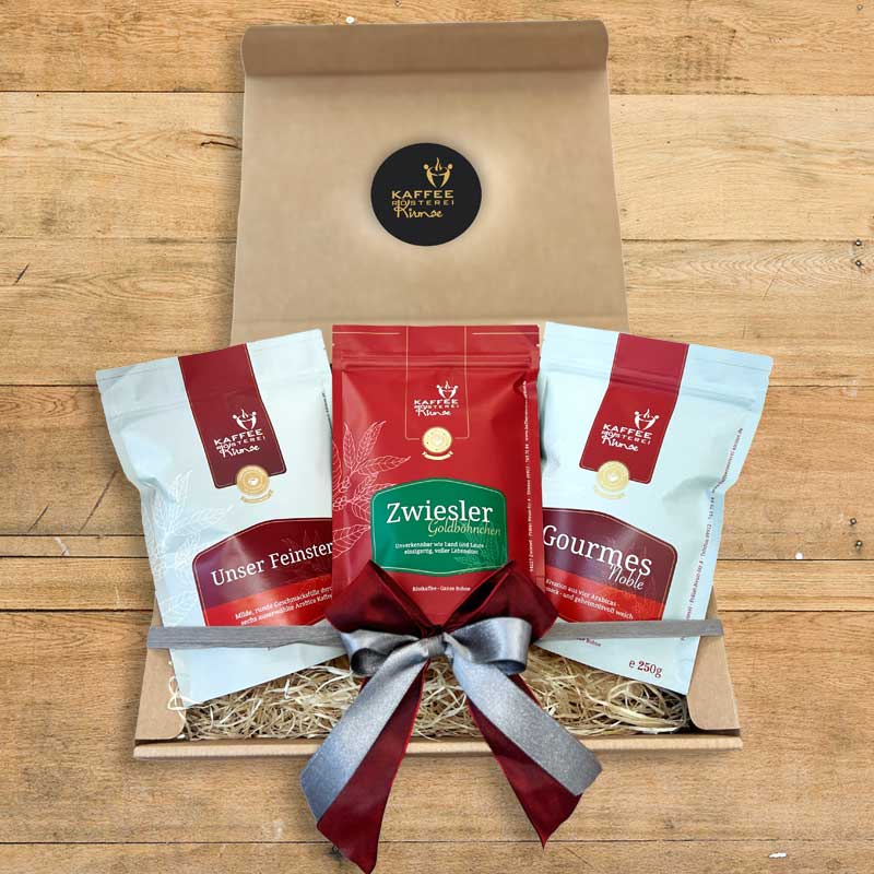 Kaffee Geschenke Set im Naturkarton - Kaffeemischung - 3 x 250g