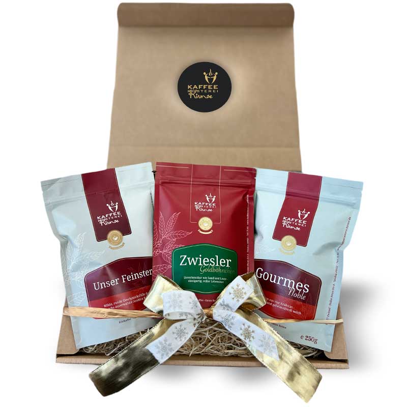 Kaffee Geschenke Set im Naturkarton - Kaffeemischung - 3 x 250g