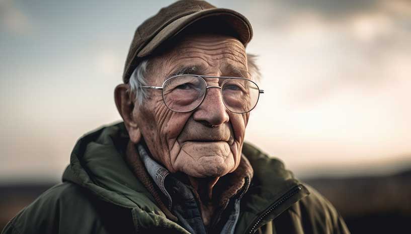 Alter Mann Demenz und Alzheimer