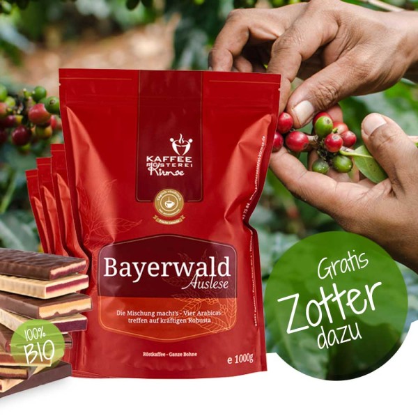3 x 1000g Bayerwald Auslese + Gratis Zotter Schokolade