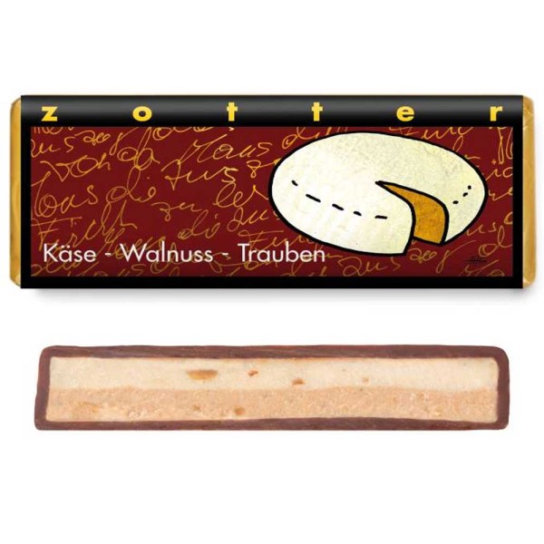 Käse- Walnuss- Trauben von Zotter Schokolade